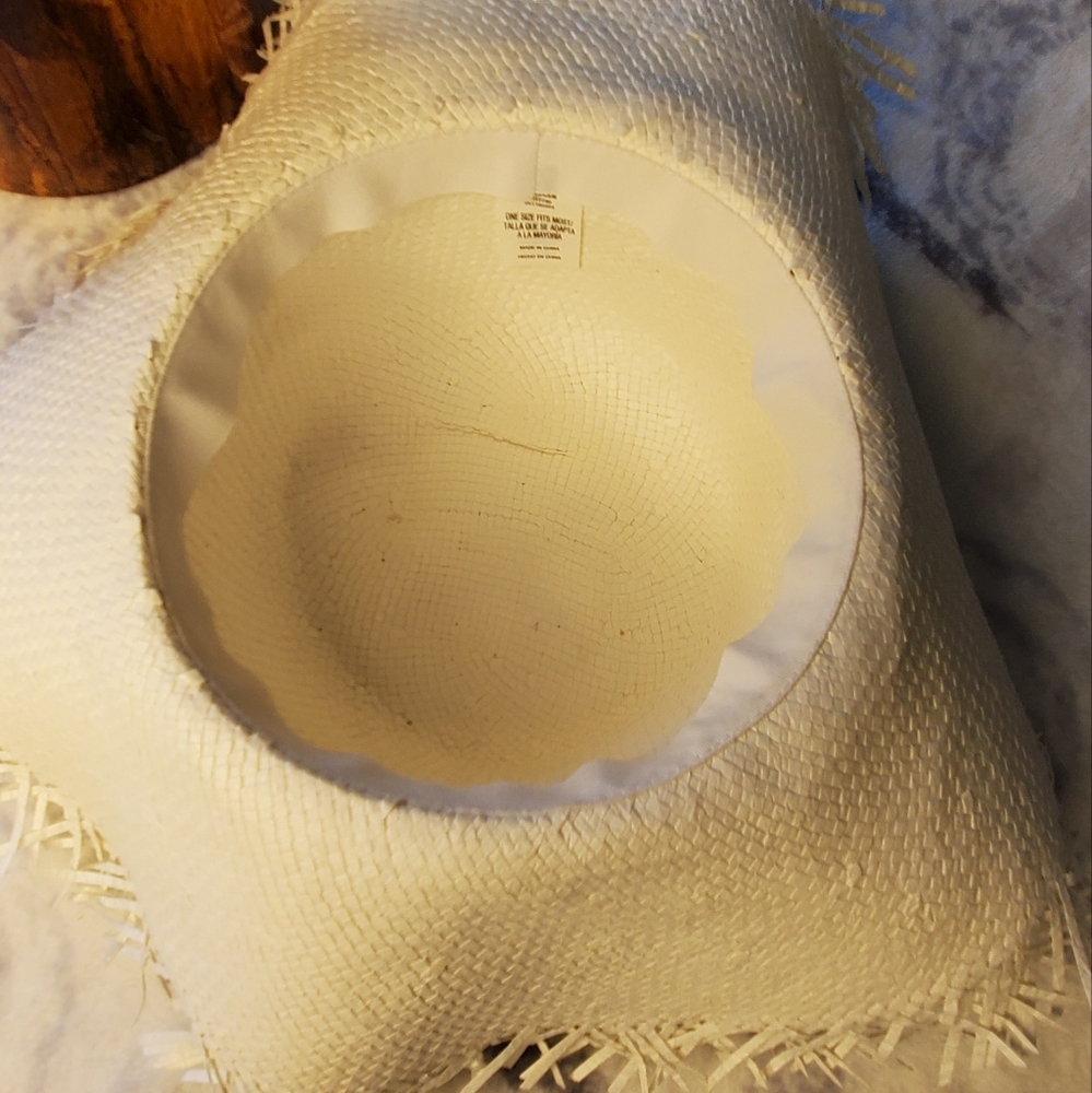 NWOT White Woven Summer Hat - white - Picture 6 of 9